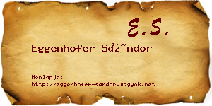 Eggenhofer Sándor névjegykártya