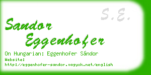 sandor eggenhofer business card