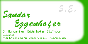 sandor eggenhofer business card
